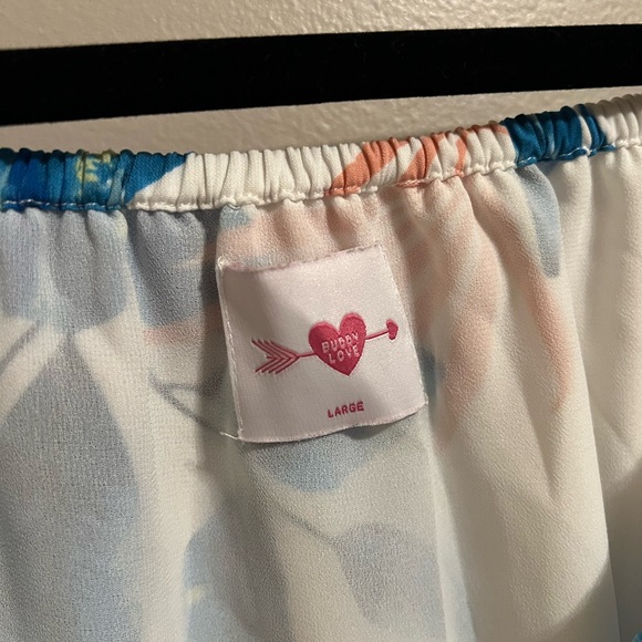 BUDDY LOVE OFF THE SHOULDER TROPICAL LEAF DRESS - Picture 2 of 2